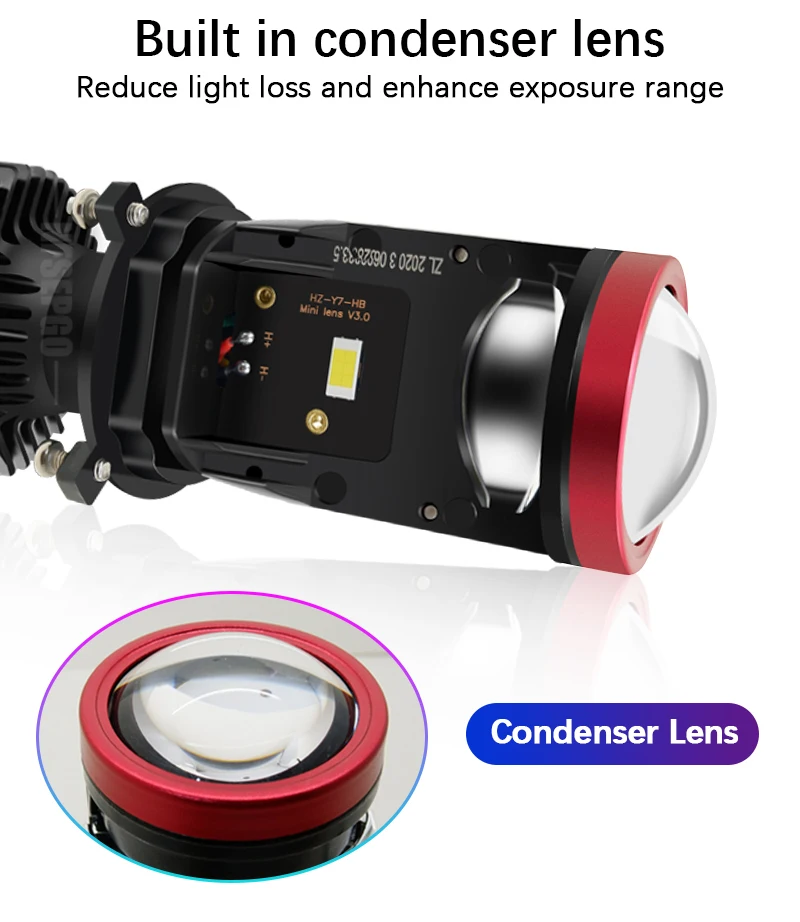 Projecteur LED H4 à Mini lentille