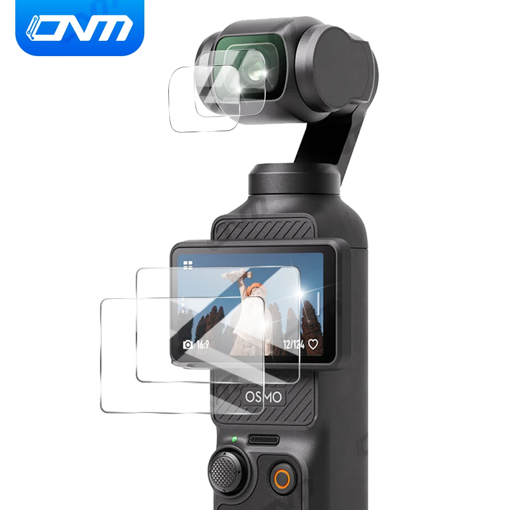 Protecteurs D'Écran Verre Trempé Pour DJI Osmo Action 6 - 2+2 Films + 2 Protections Caméra - Dureté 9H Antitraces