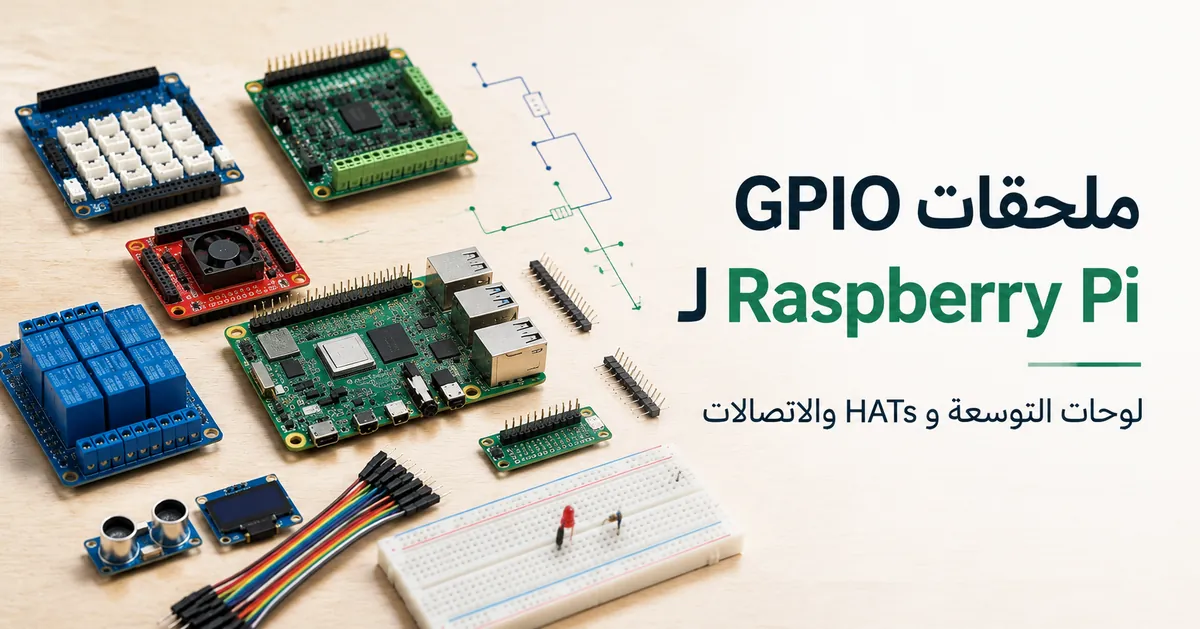 ملحقات GPIO لـ Raspberry Pi مع لوحات توسعة و HATs وأجزاء اتصال