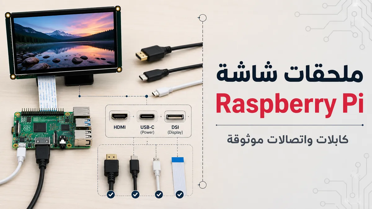 ملحقات شاشات وكابلات Raspberry Pi لاتصالات العرض والمنافذ