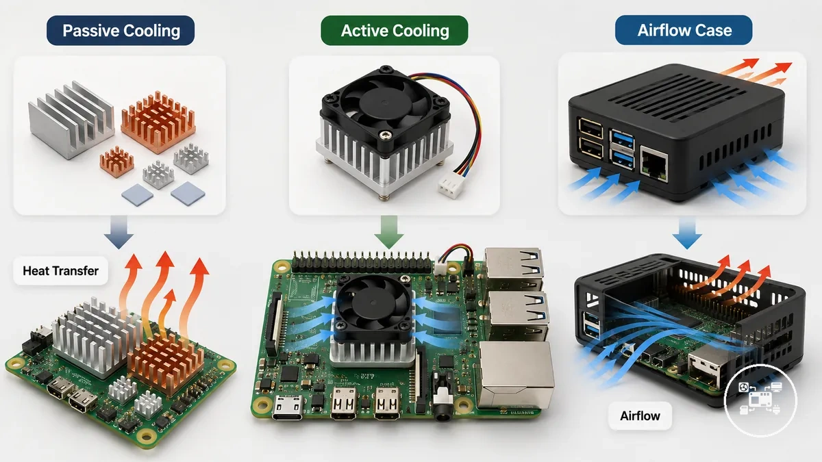 Vergleich von passiven und aktiven Kühlungsansätzen für Raspberry Pi