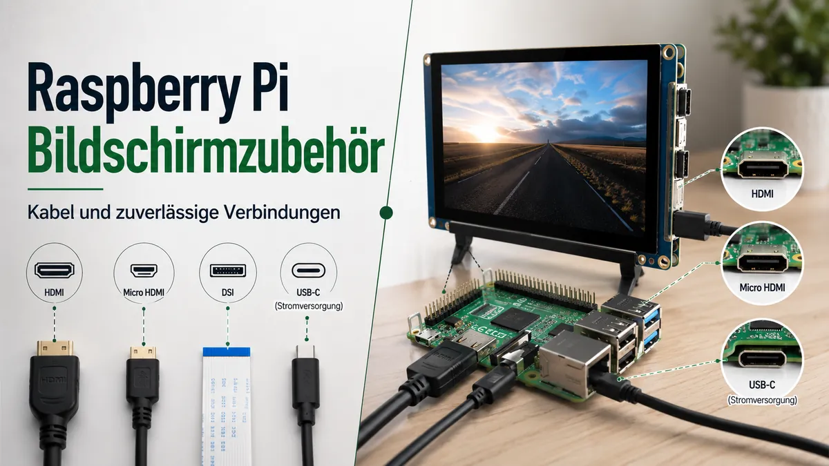Raspberry Pi Bildschirm- und Kabelzubehör für Bildschirm- und Anschlussverbindungen