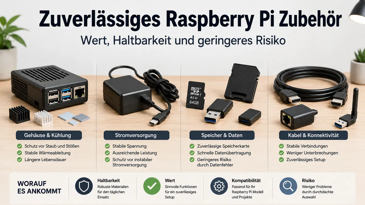 Zuverlässiges Raspberry Pi Zubehör nach Haltbarkeit, Wert und geringerem Einrichtungsrisiko ausgewählt