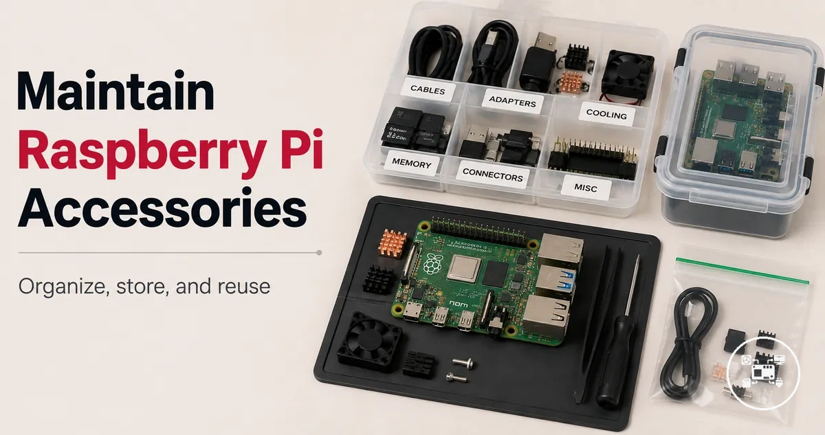 Raspberry Pi accessories organized for maintenance, storage, and reliable reuse
