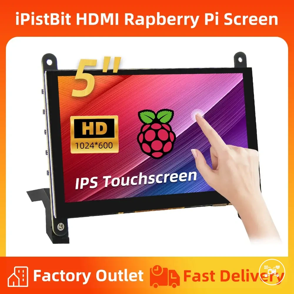 Raspberry Pi 5 inch IPS touchscreen monitor with HDMI connection