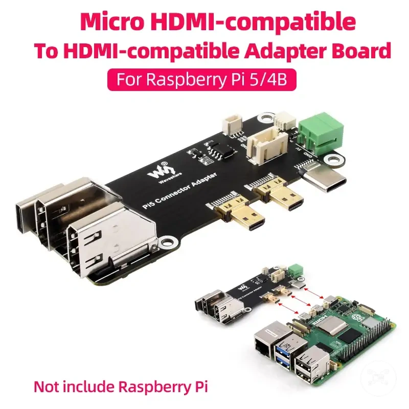 Raspberry Pi dual 4K HDMI adapter for display connections
