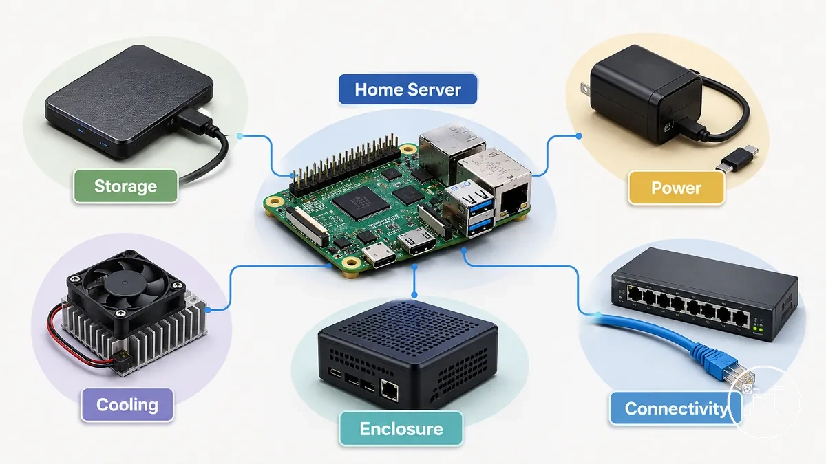 Raspberry Pi home server accessory categories for reliable operation