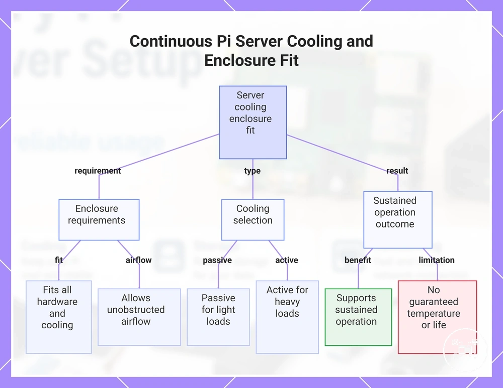 Continuous Pi Server Cooling and Enclosure Fit