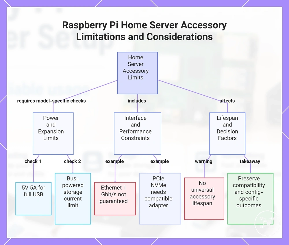 Raspberry Pi Home Server Accessory Limitations and Considerations