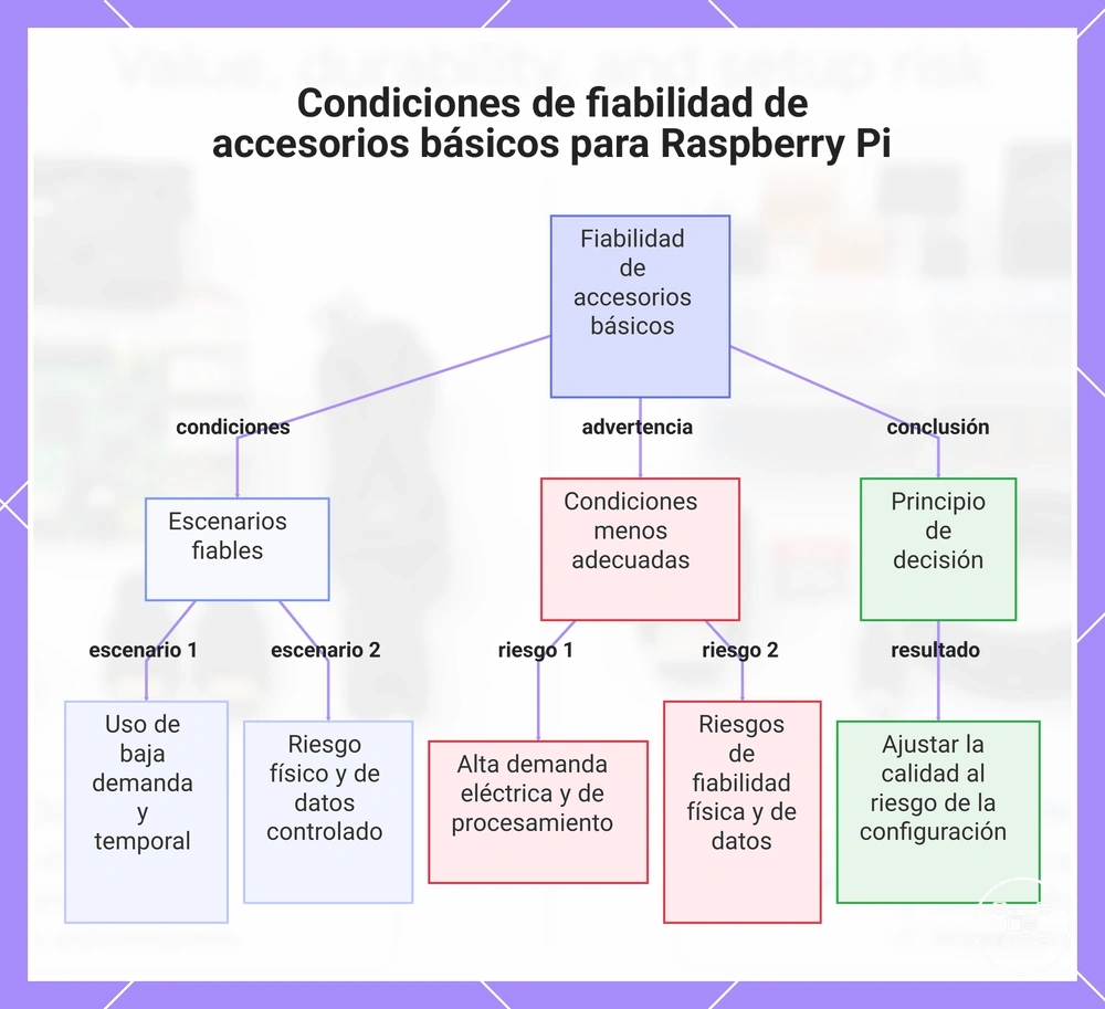 Condiciones de fiabilidad de accesorios básicos para Raspberry Pi