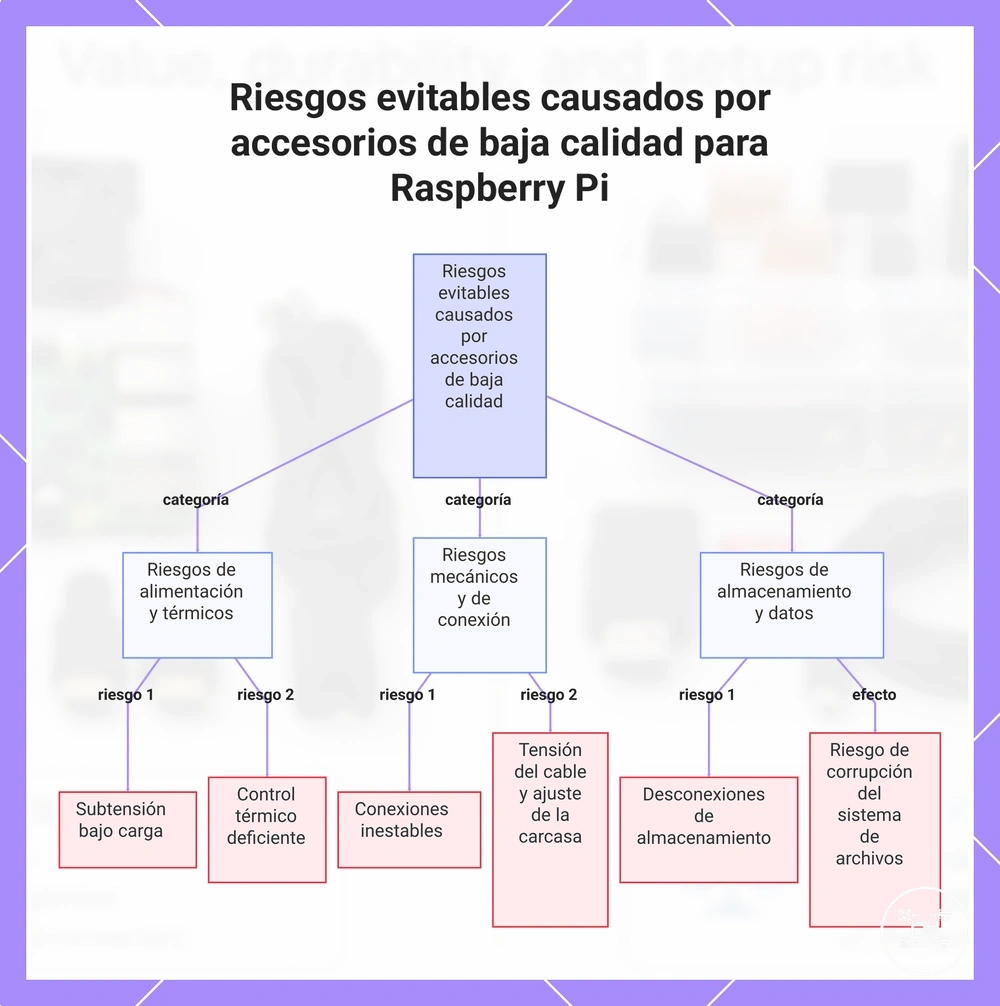 Riesgos evitables causados por accesorios de baja calidad para Raspberry Pi