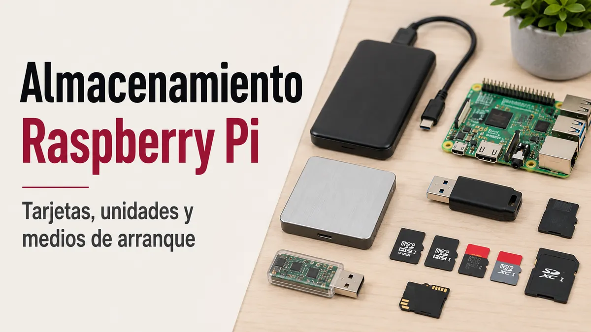 Accesorios de almacenamiento para Raspberry Pi con tarjetas, unidades y medios de arranque
