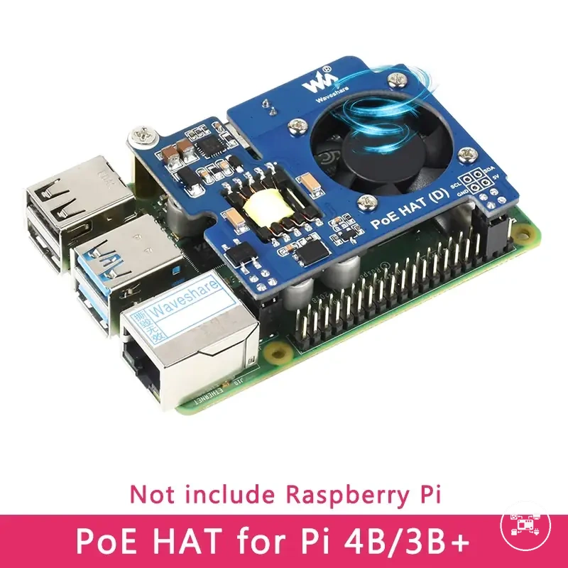 Module PoE HAT Raspberry Pi avec ventilateur de refroidissement