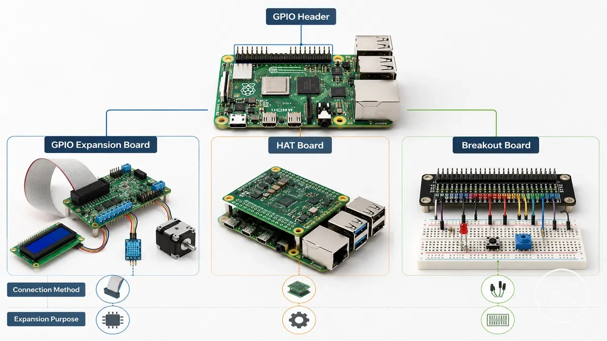 Cartes extension gpio hat composants derivation