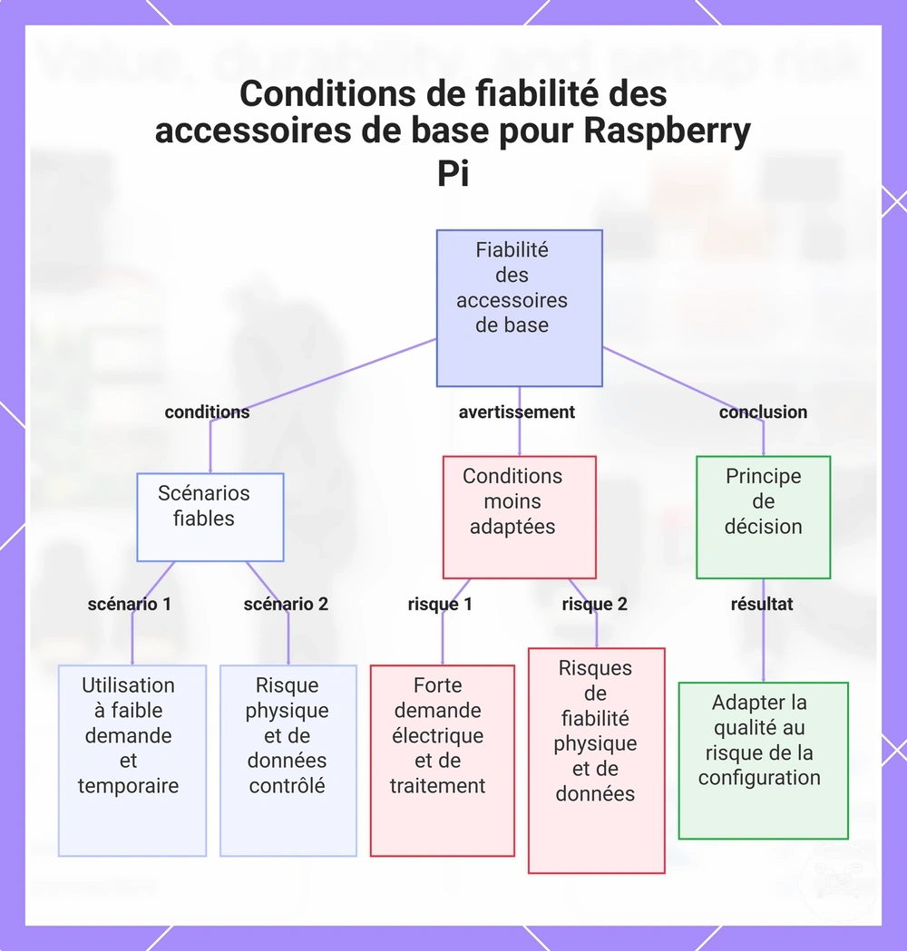 Conditions de fiabilité des accessoires de base pour Raspberry Pi