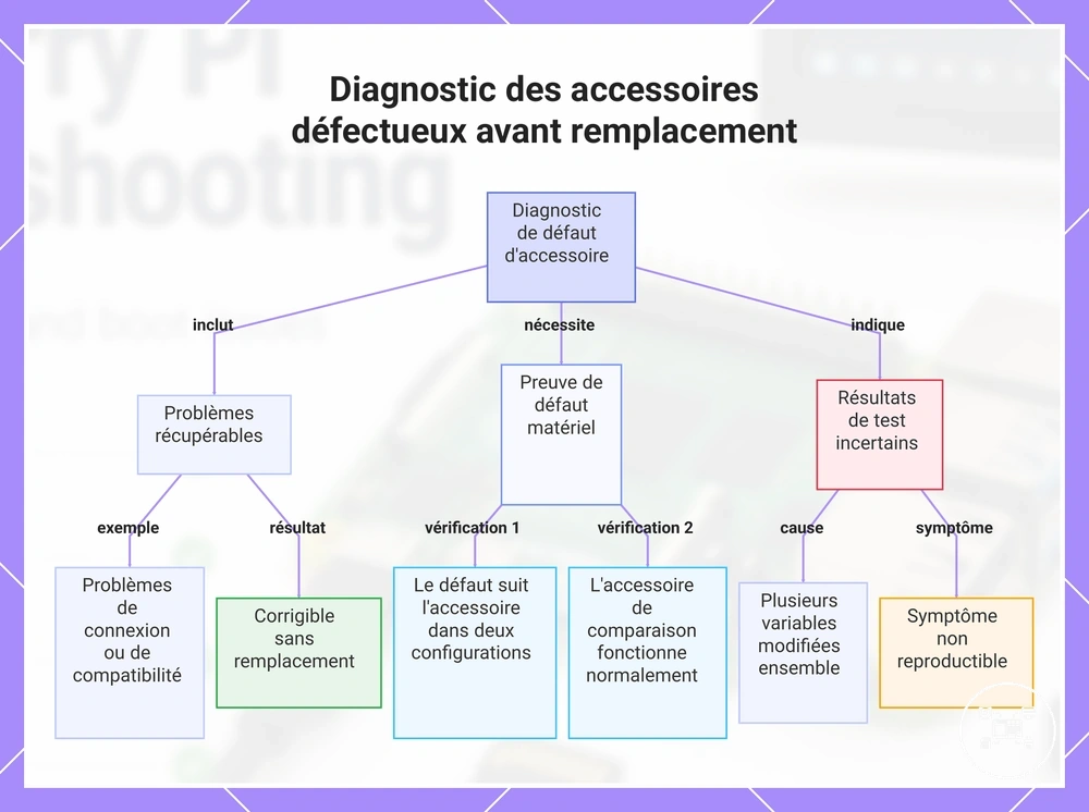 Diagnostic des accessoires défectueux avant remplacement