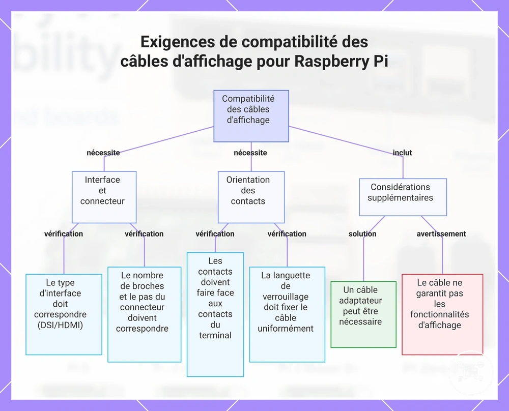 Exigences de compatibilité des câbles d'affichage pour Raspberry Pi
