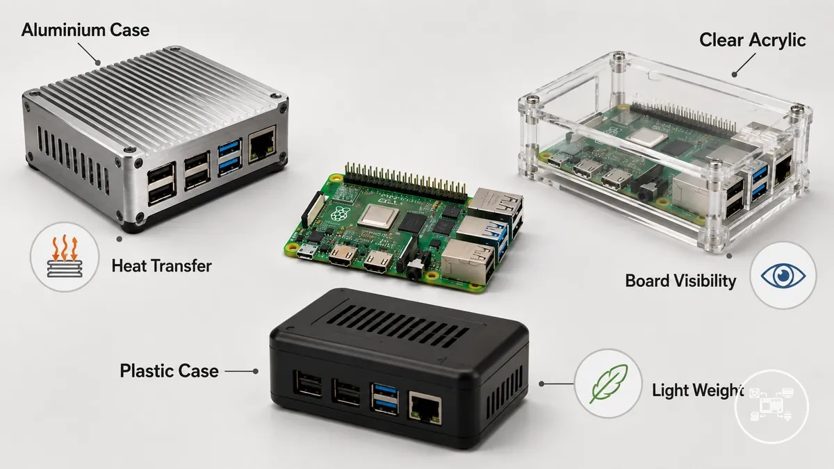 Types materiaux boitiers raspberry pi