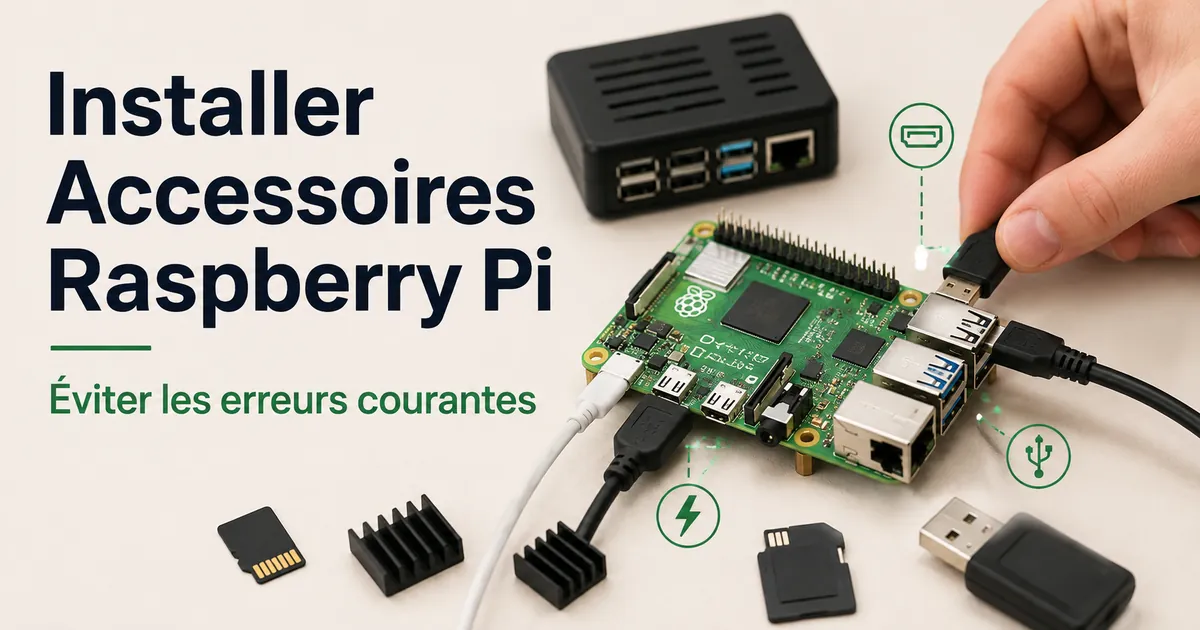 Accessoires Raspberry Pi connectés pendant une installation soignée