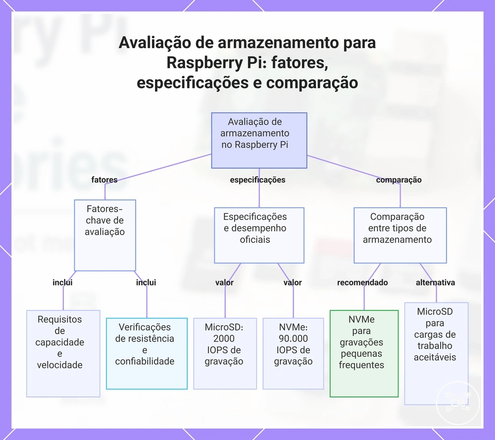 Avaliação de armazenamento para Raspberry Pi: fatores, especificações e comparação