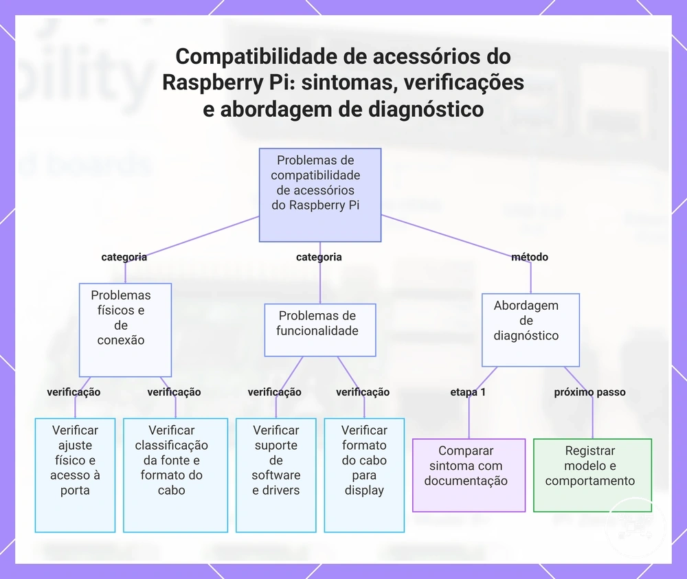 Compatibilidade de acessórios do Raspberry Pi: sintomas, verificações e abordagem de diagnóstico