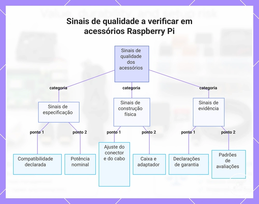 Sinais de qualidade a verificar em acessórios Raspberry Pi