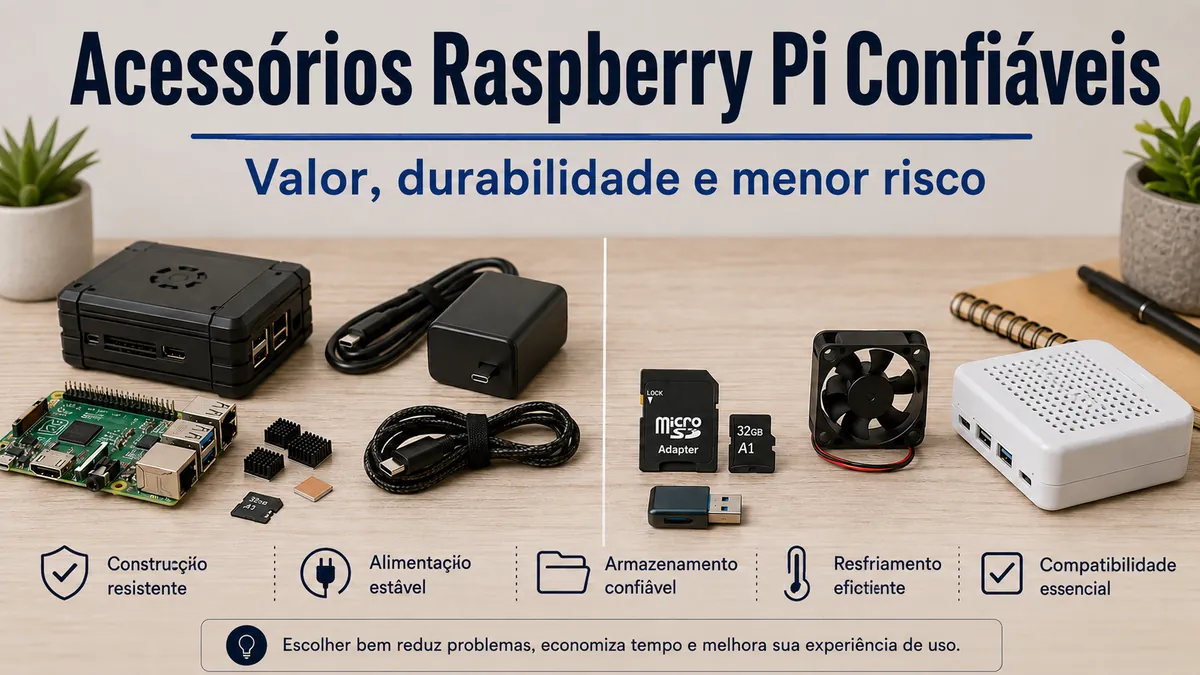 Acessórios confiáveis para Raspberry Pi selecionados por durabilidade, valor e menor risco na montagem