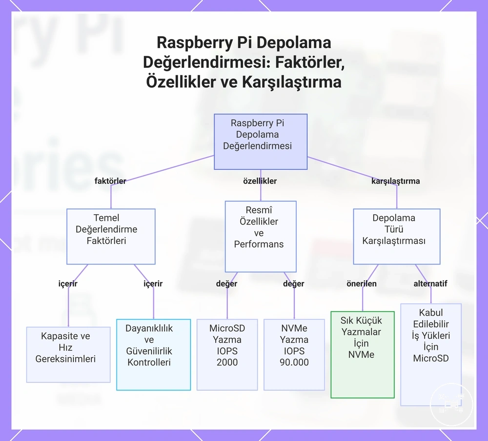 Raspberry Pi Depolama Değerlendirmesi: Faktörler, Özellikler ve Karşılaştırma