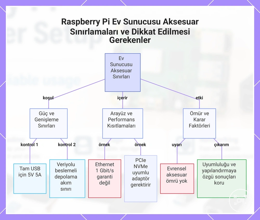 Raspberry Pi Ev Sunucusu Aksesuar Sınırlamaları ve Dikkat Edilmesi Gerekenler