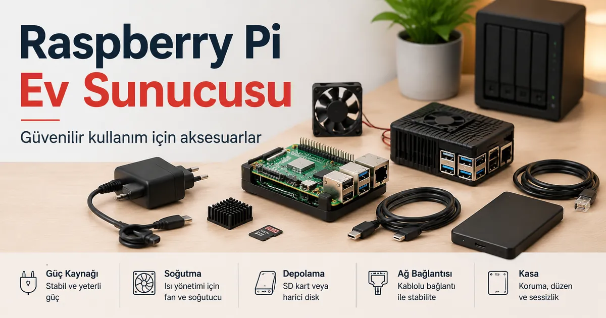 Güvenilir bir ev sunucusu kurulumu için seçilmiş Raspberry Pi aksesuarları