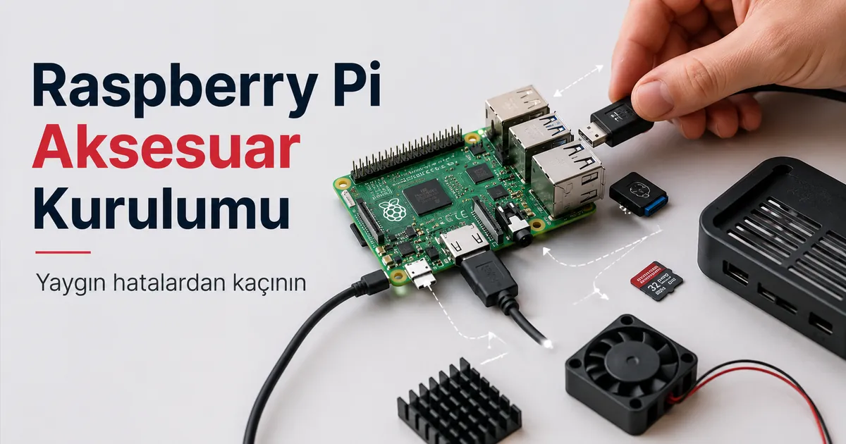 Dikkatli bir kurulum sürecinde bağlanan Raspberry Pi aksesuarları