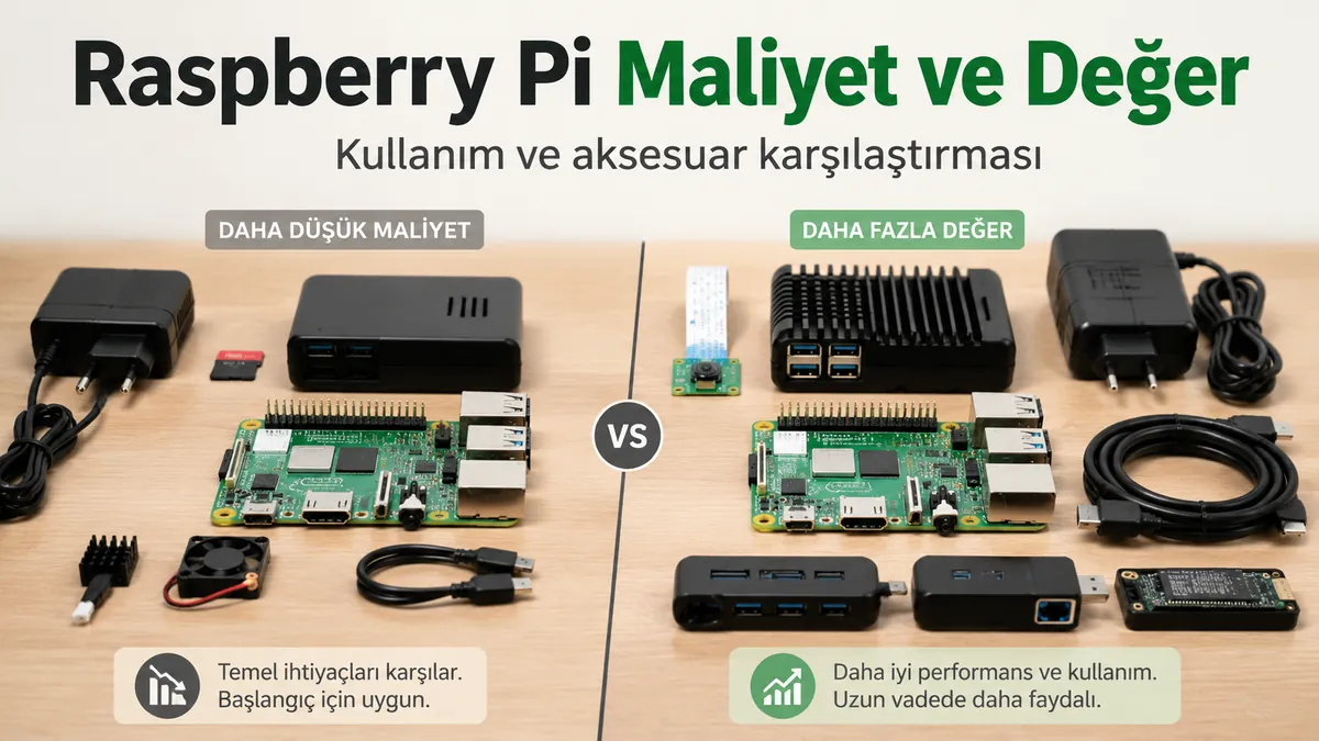 Maliyet, değer ve kullanım karşılaştırması için düzenlenmiş Raspberry Pi aksesuarları