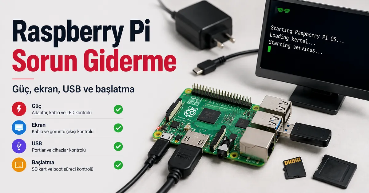 Güç, ekran, USB ve başlatma sorunları için incelenen Raspberry Pi aksesuarları