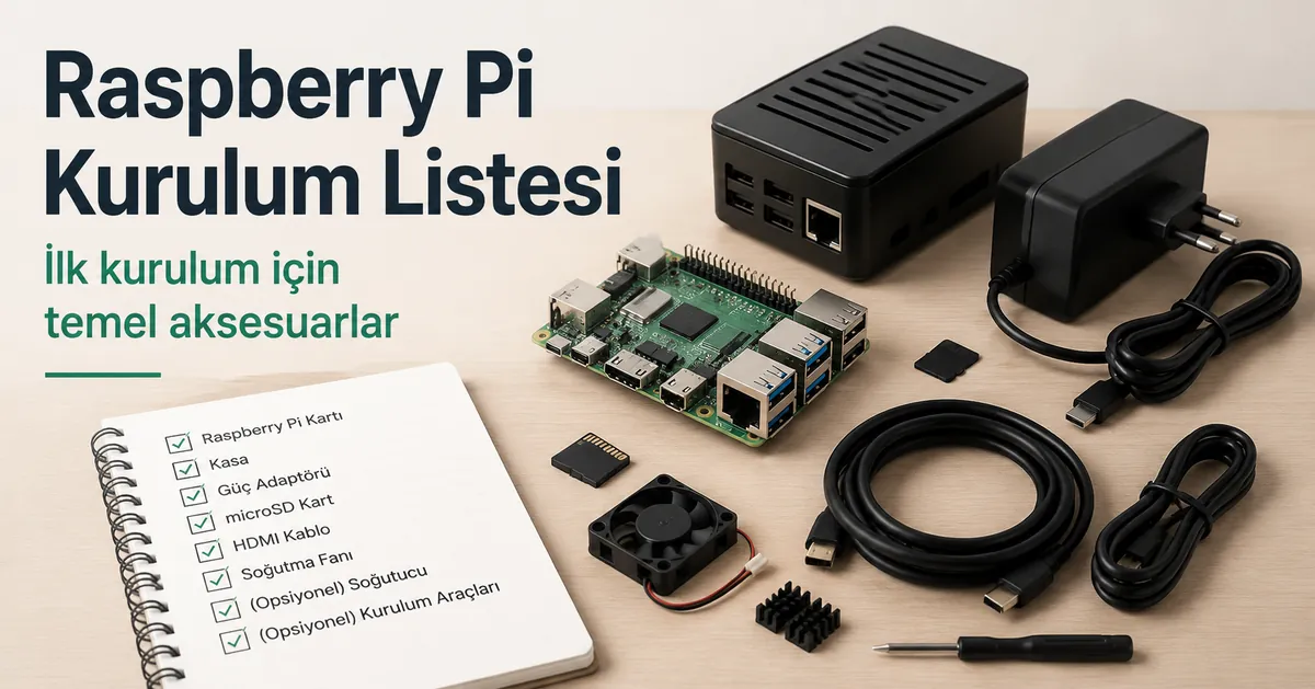 İlk Raspberry Pi kurulumu için düzenlenmiş temel aksesuarlar