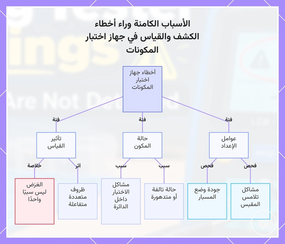 الأسباب الكامنة وراء أخطاء الكشف والقياس في جهاز اختبار المكونات