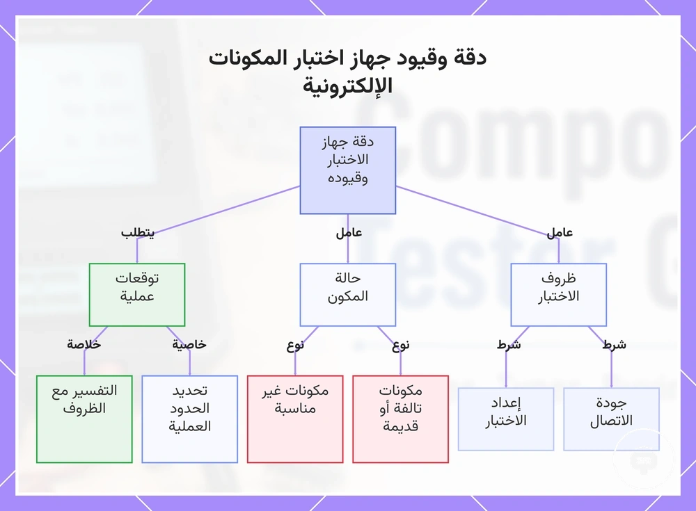 دقة وقيود جهاز اختبار المكونات الإلكترونية