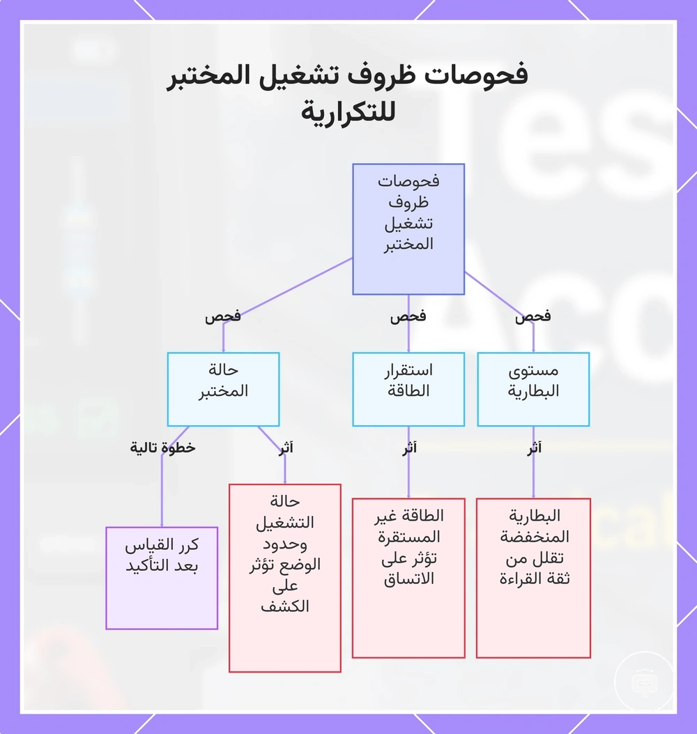 فحوصات ظروف تشغيل المختبر للتكرارية