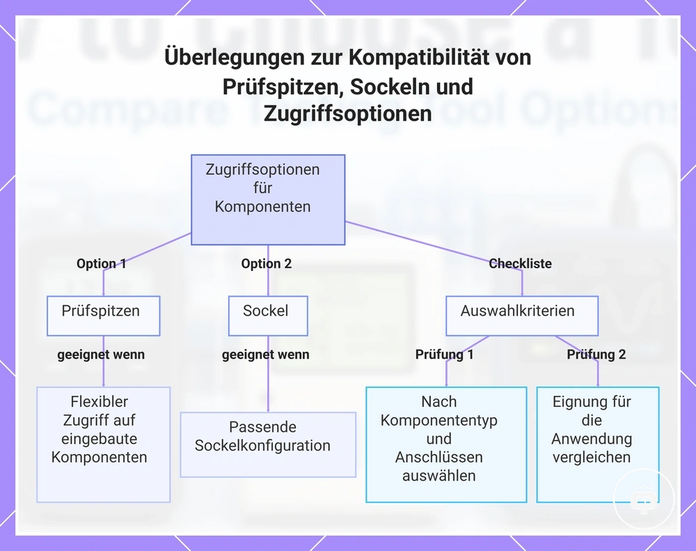 Überlegungen zur Kompatibilität von Prüfspitzen, Sockeln und Zugriffsoptionen