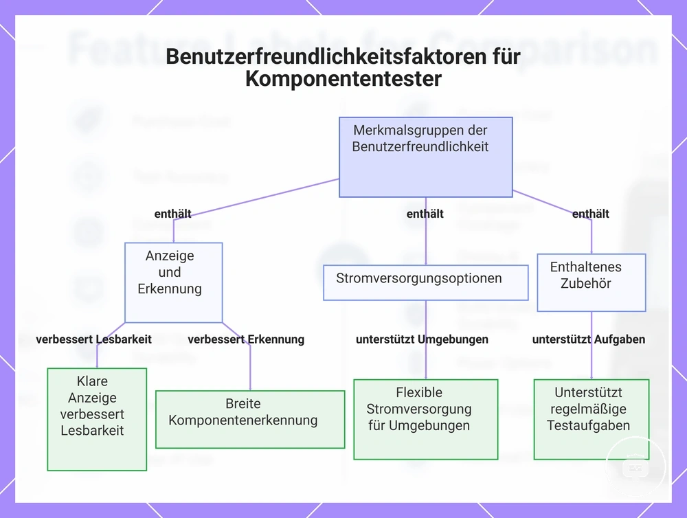 Benutzerfreundlichkeitsfaktoren für Komponententester