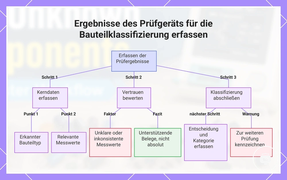 Ergebnisse des Prüfgeräts für die Bauteilklassifizierung erfassen