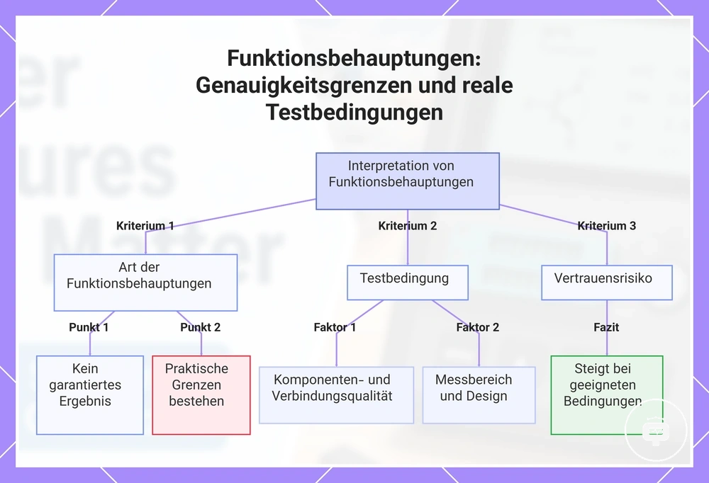 Funktionsbehauptungen: Genauigkeitsgrenzen und reale Testbedingungen