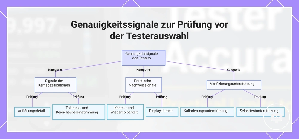 Genauigkeitssignale zur Prüfung vor der Testerauswahl