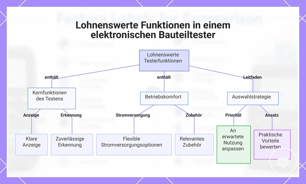 Lohnenswerte Funktionen in einem elektronischen Bauteiltester
