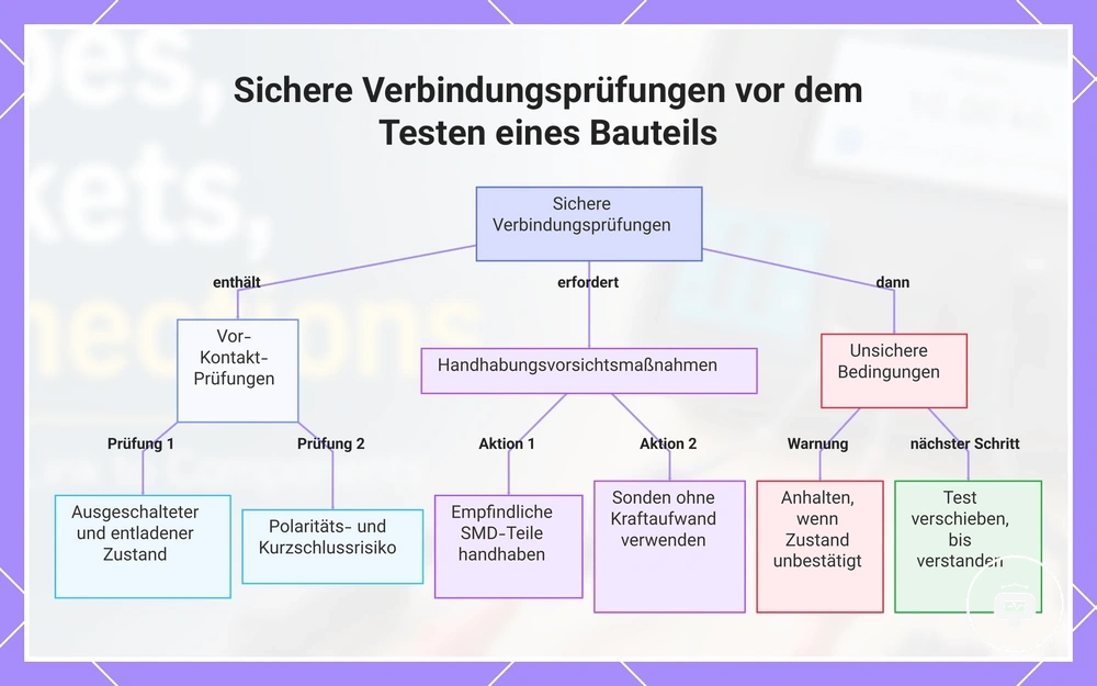 Sichere Verbindungsprüfungen vor dem Testen eines Bauteils