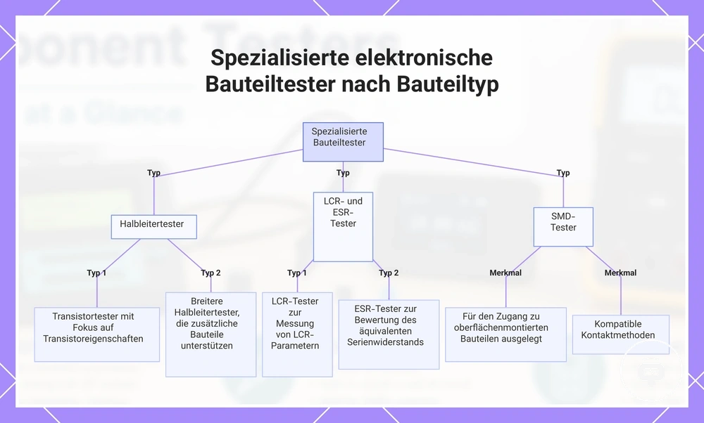 Spezialisierte elektronische Bauteiltester nach Bauteiltyp