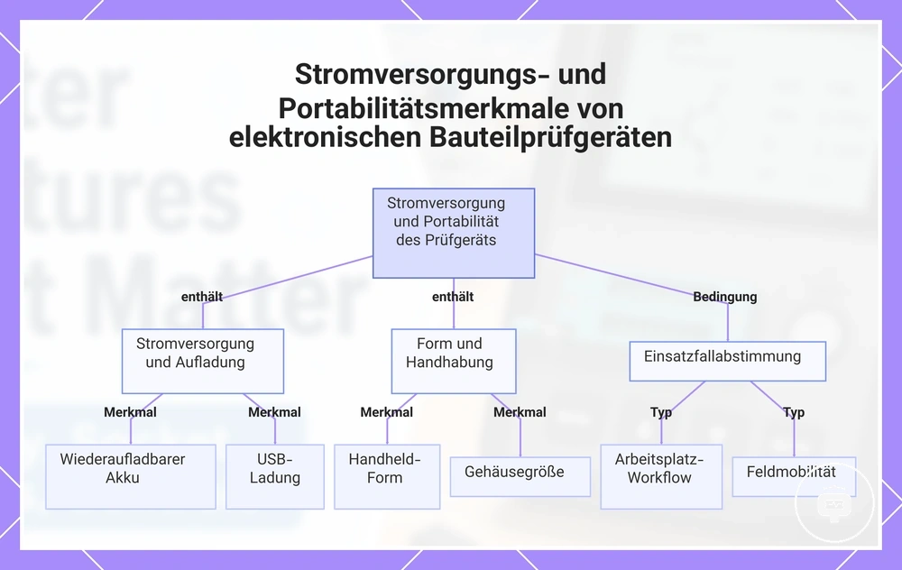 Stromversorgungs- und Portabilitätsmerkmale von elektronischen Bauteilprüfgeräten