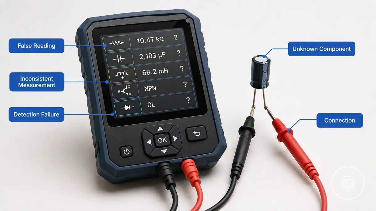 Bauteiltester, der Messsymptome und Verbindungsbedingungen anzeigt