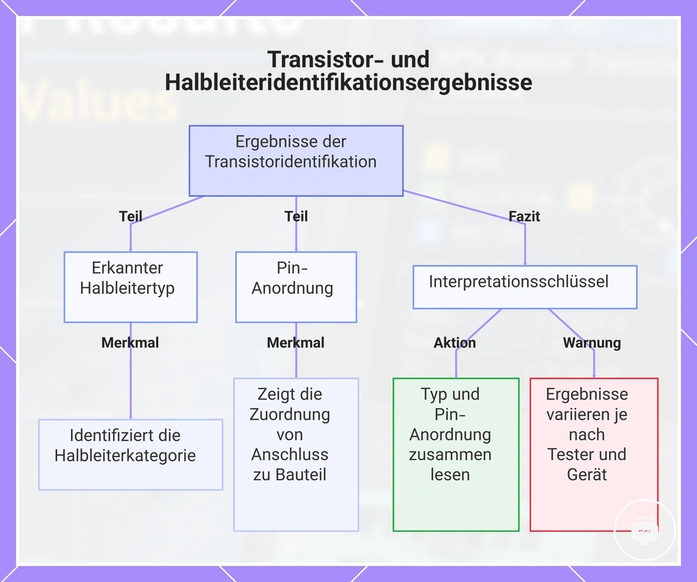 Transistor- und Halbleiteridentifikationsergebnisse