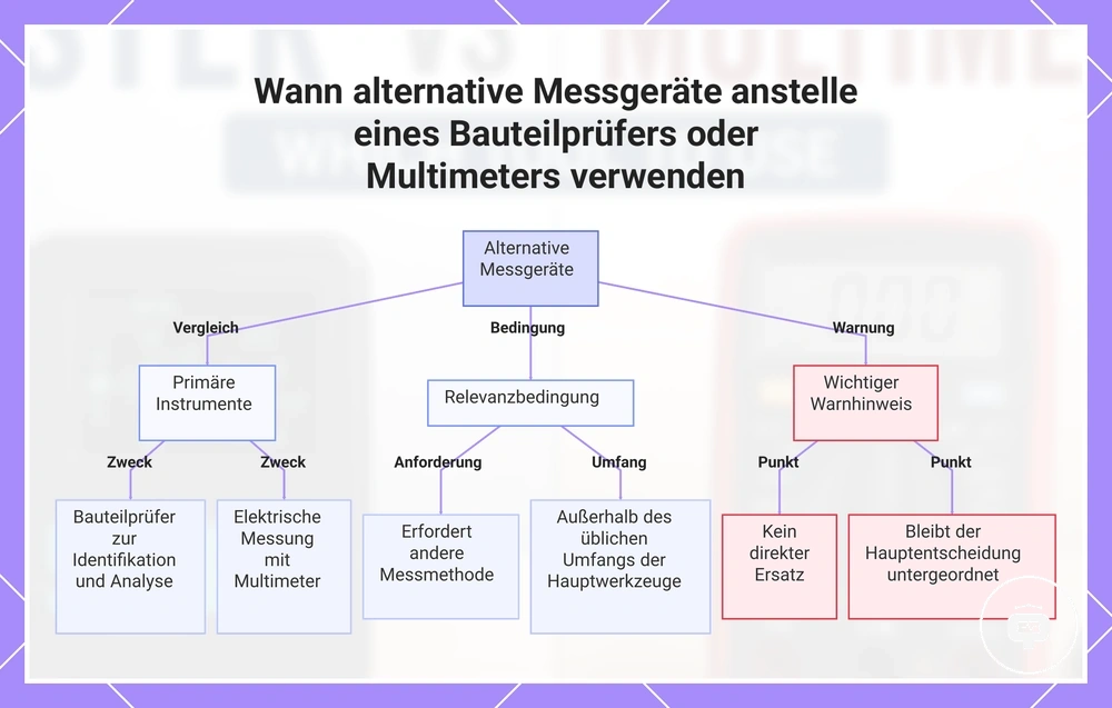 Wann alternative Messgeräte anstelle eines Bauteilprüfers oder Multimeters verwenden