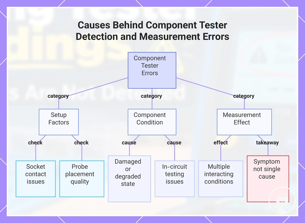 Causes Behind Component Tester Detection and Measurement Errors